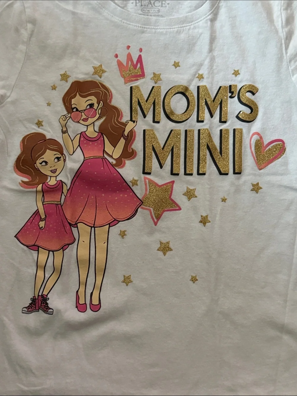 The Children's Place White 'Mom's Mini' Graphic Tee with Pink & Gold Accents